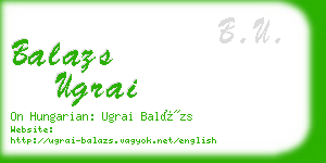 balazs ugrai business card